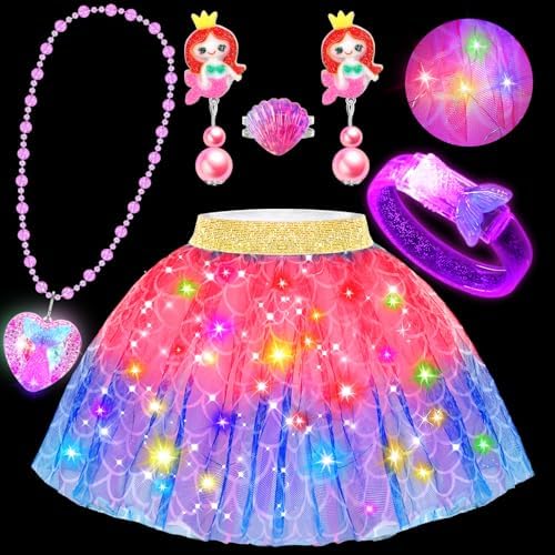 OHARLOBE Princess Dress Up for Girls 4-6 Light Up Costume Set