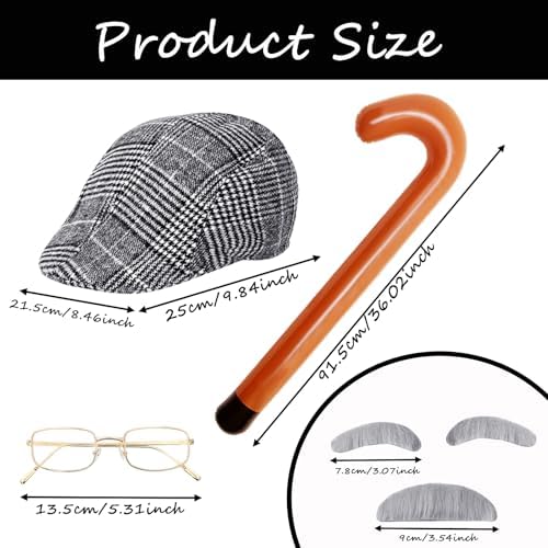 5-Piece Old Man Costume Set for Boys Grandpas Day Out