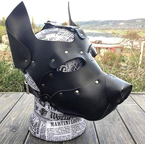 HMILY Handmade Full Face Dog Mask Cosplay Steampunk Halloween costume