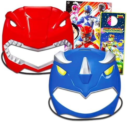 Power Rangers Masks Set Red and Blue Costume Accessories for Kids