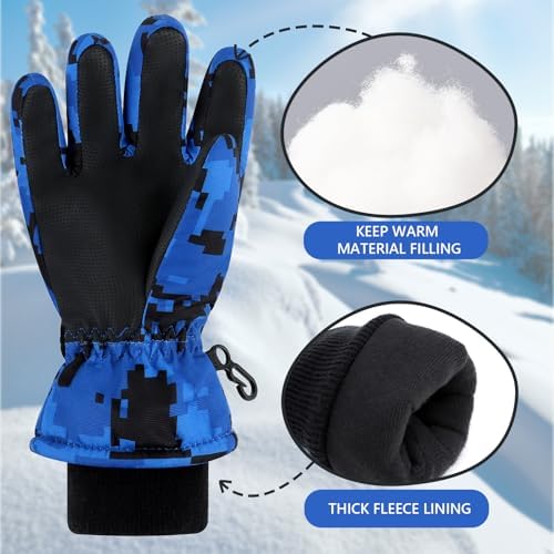 Duoyeree Kids Waterproof Ski Gloves - Keep Warm Dry