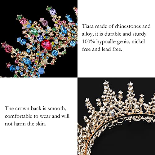 COCIDE Princess Tiara for Women Crystal Rhinestone Bridal Crown Party Gift