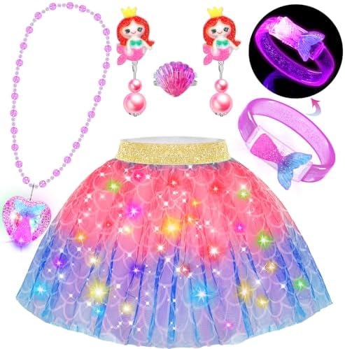 OHARLOBE Princess Dress Up for Girls 4-6 Light Up Costume Set