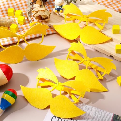 Mustache Glasses Set Funny Yellow Glasses for Halloween