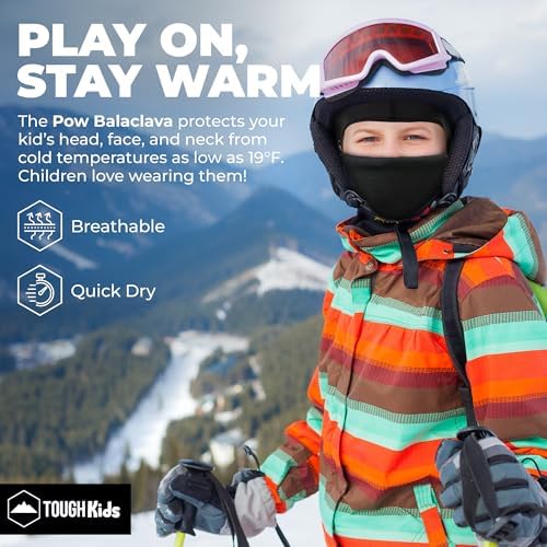 Stay Warm Kids Ski Neck Gaiter Toddler Fleece Neckwarmer with Helmet Liner Hood