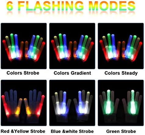 Glowing LED Gloves for Kids Halloween Christmas Birthday Gifts