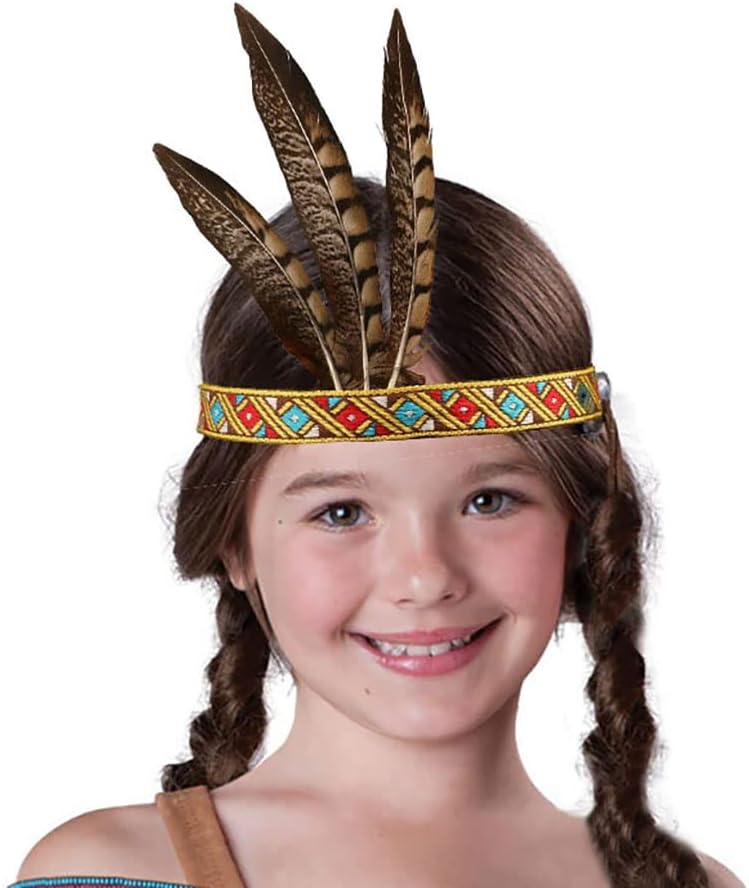BLUE GARLIC Feather Headdress for Kids and Adults