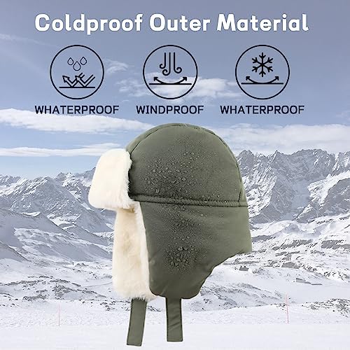 JANGANNSA Waterproof Windproof Winter Baby Beanie Fleece Lined Kids Trapper Hat