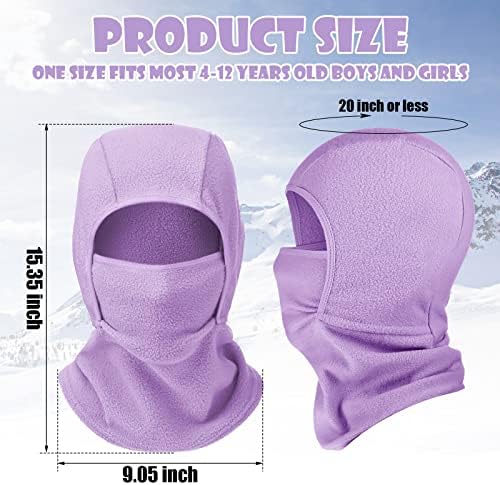 Funtery Kids Winter Face Mask Set - 4-Piece Balaclava for Skiing Cycling