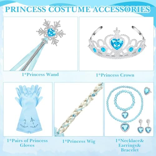 Perfect Princess Party Accessories Set of 8 - Cosplay Set for Girls