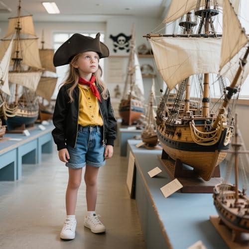 VZQI Pirate Hat for Kids Distressed Colonial Style 3-13T Halloween Costume