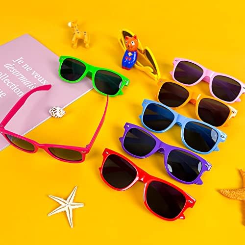 SUNOVELTIES 12-Pack Kids Vibrant Retro Sunglasses Perfect for Parties and Outfits