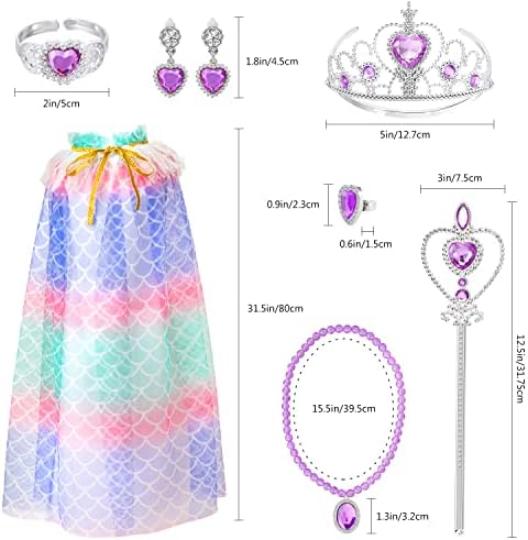 Princess Cape Set for Girls Mermaid Dress-Up Accessories