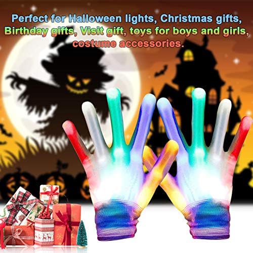 Glowing LED Gloves for Kids Halloween Christmas Birthday Gifts