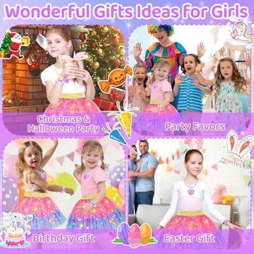 OHARLOBE Princess Dress Up for Girls 4-6 Light Up Costume Set