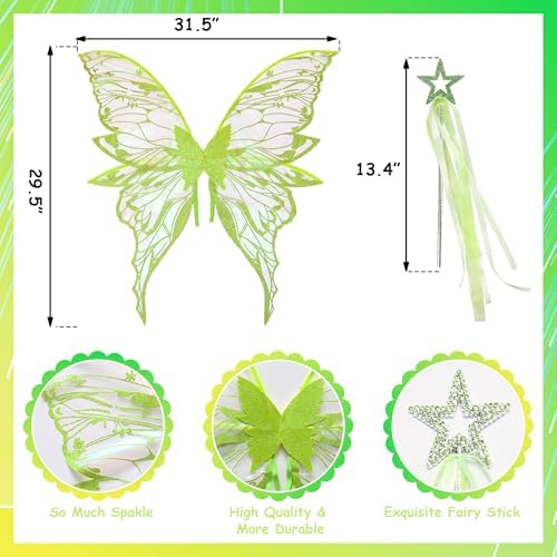 Fairy Wings Costume Set for Adults Halloween Party Accessories