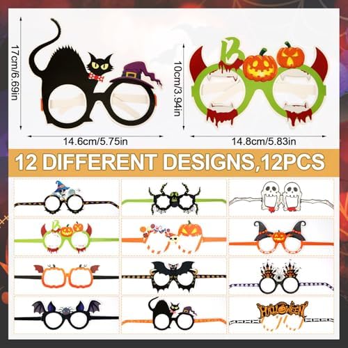 12-Piece Halloween Party Glasses Spooky and Fun