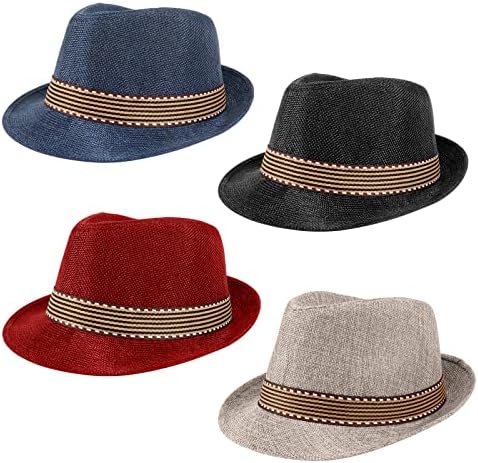 Ultrafun 4-Pack Kids Fedora Hats