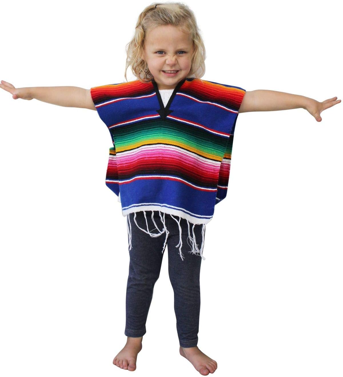 Del Mex Kids Mexican Serape Poncho Costume for Kids Ages 214