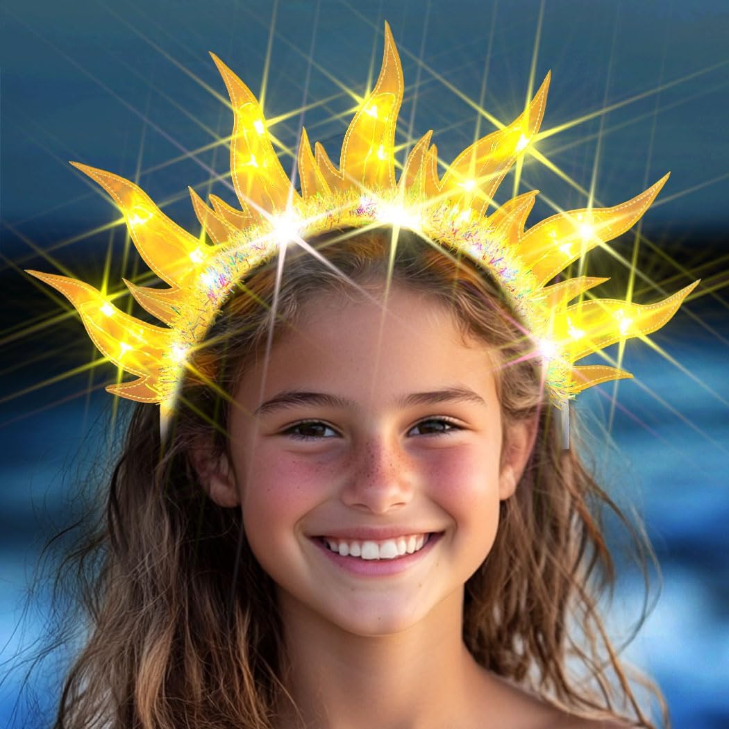 Yean Gold Flame Headband Party Costume