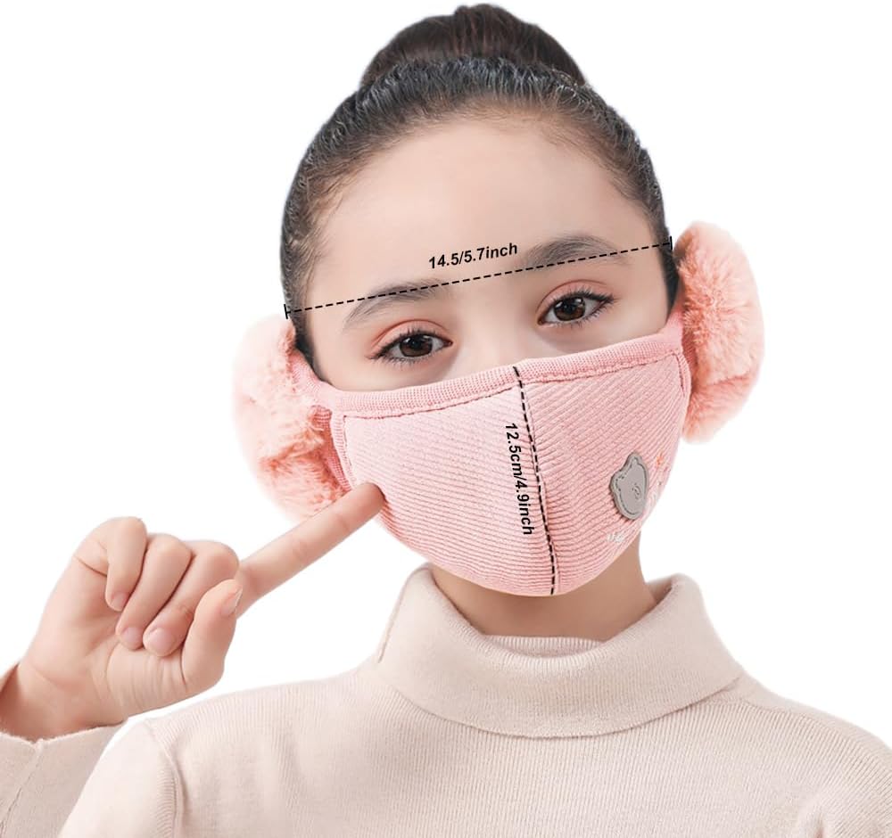 Warm Windproof Mask for Teens - Half Face Earflaps with Dustproof Comfort