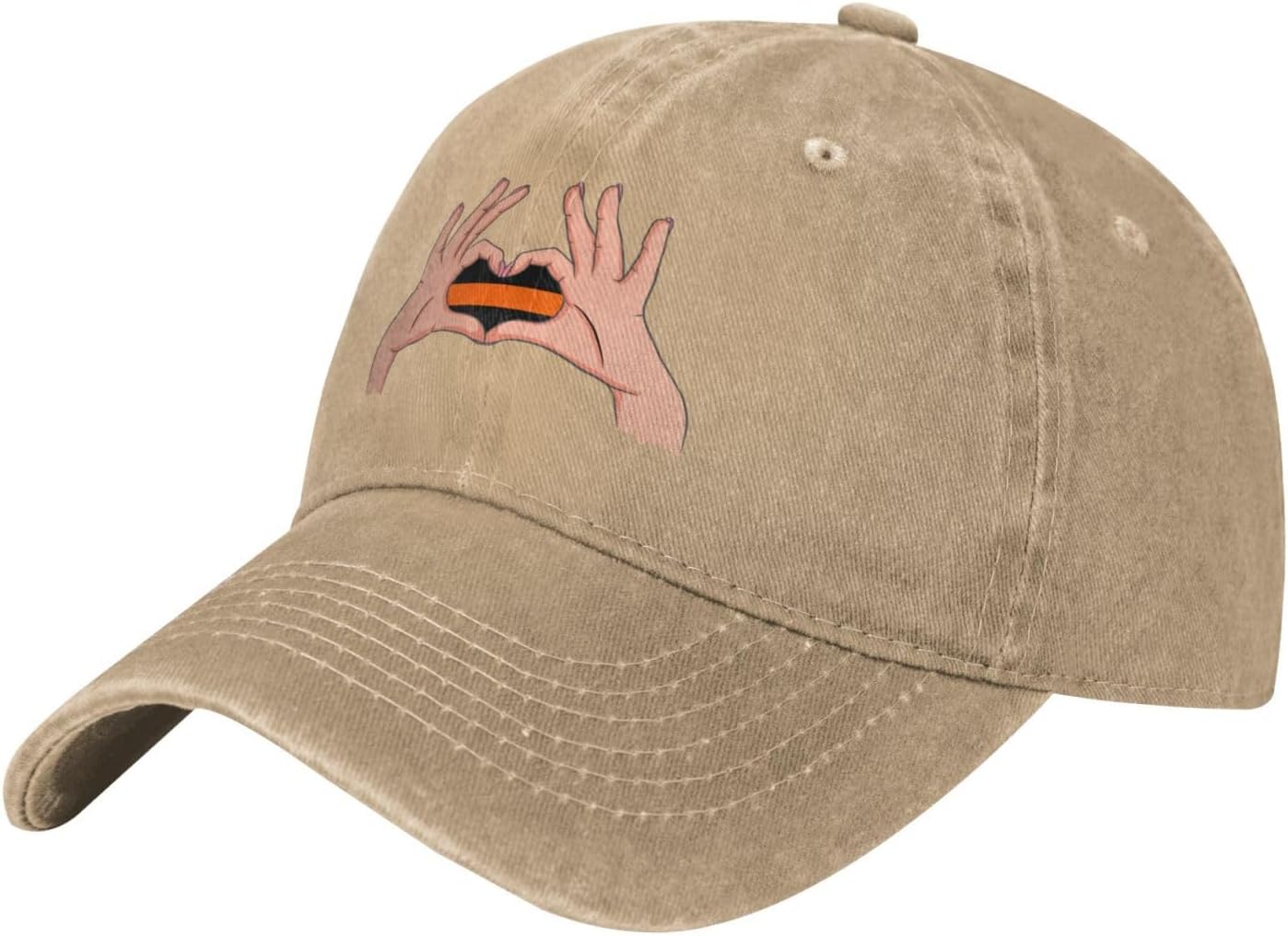RTATBY Holding A Heart Thin Orange Line Flag Baseball Cap