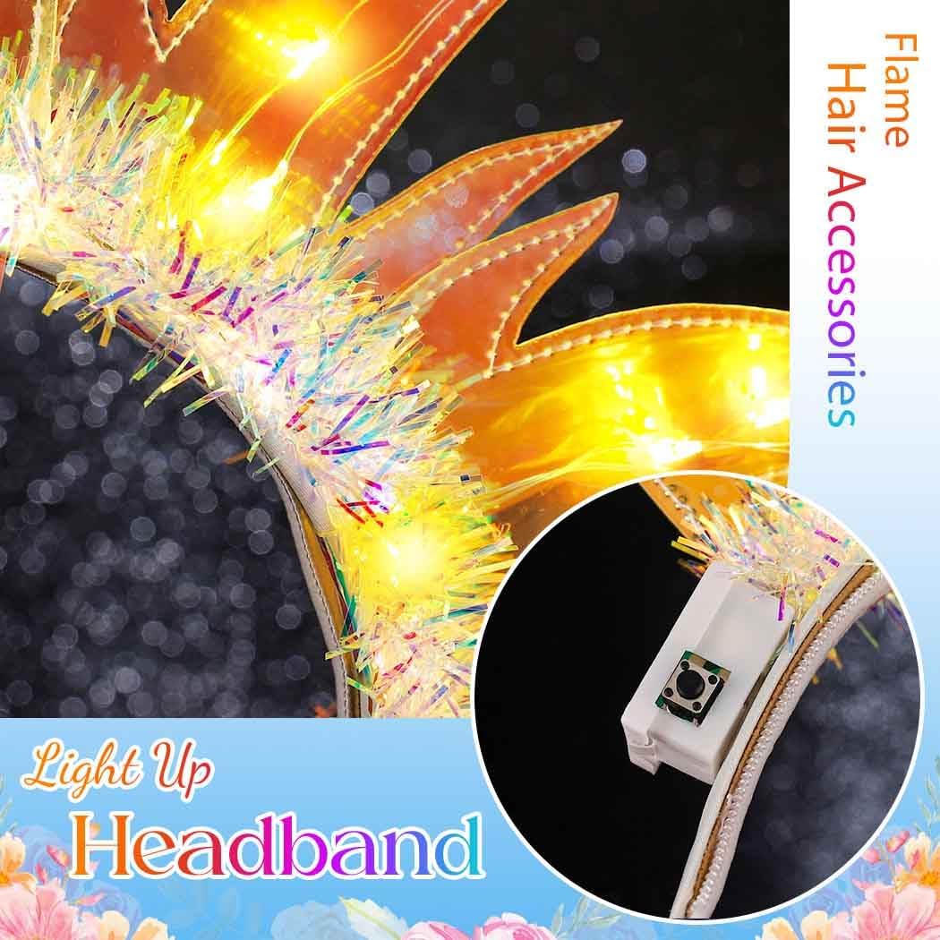 Yean Gold Flame Headband Party Costume