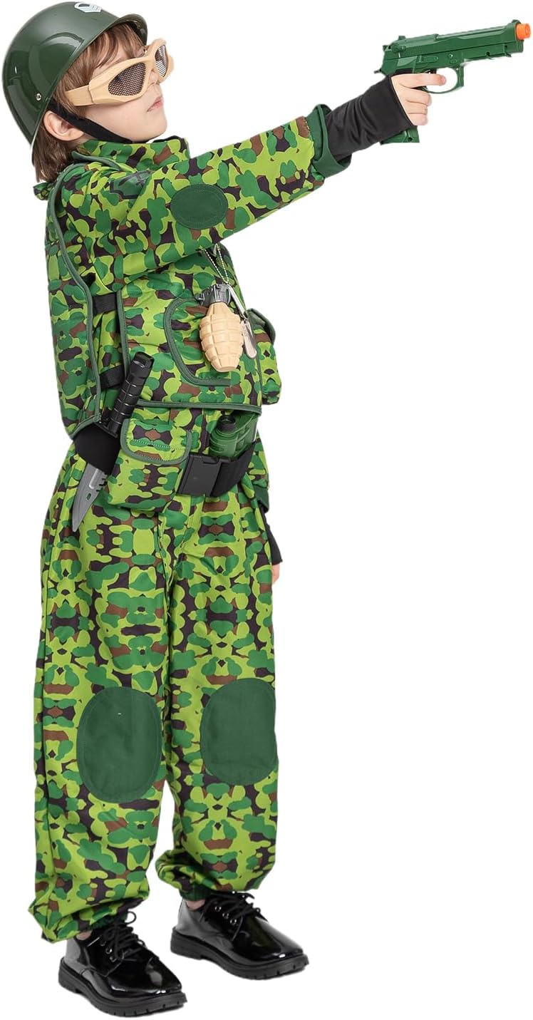 Mini Soldier Army Costume for Kids with Toy Accessories