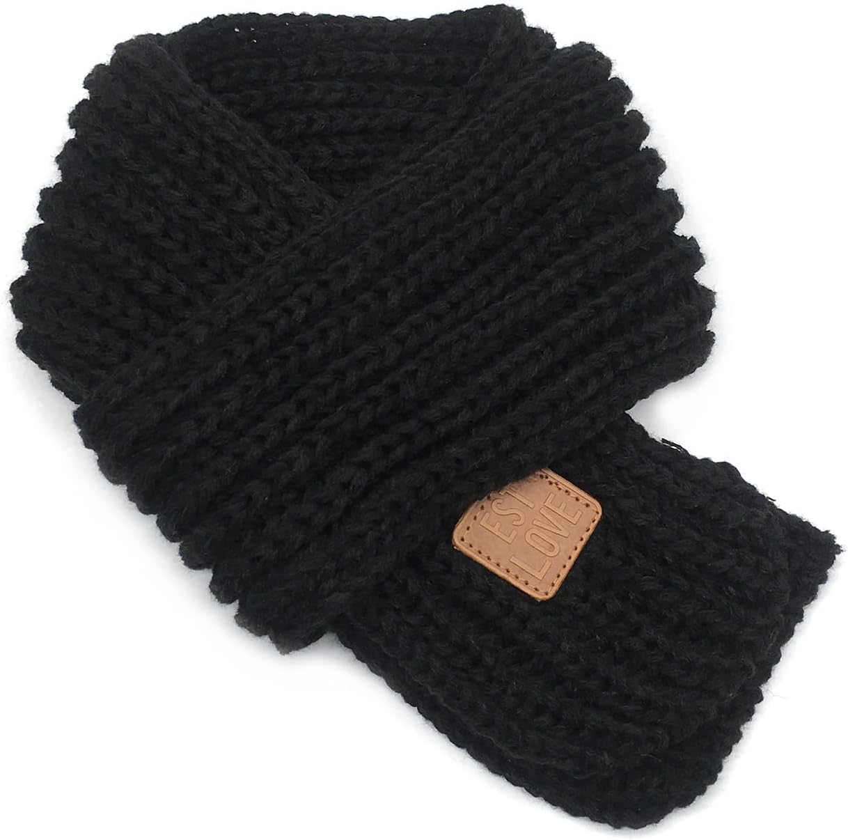 BEARUN Knit Kids Scarf - Solid Color Warm Soft