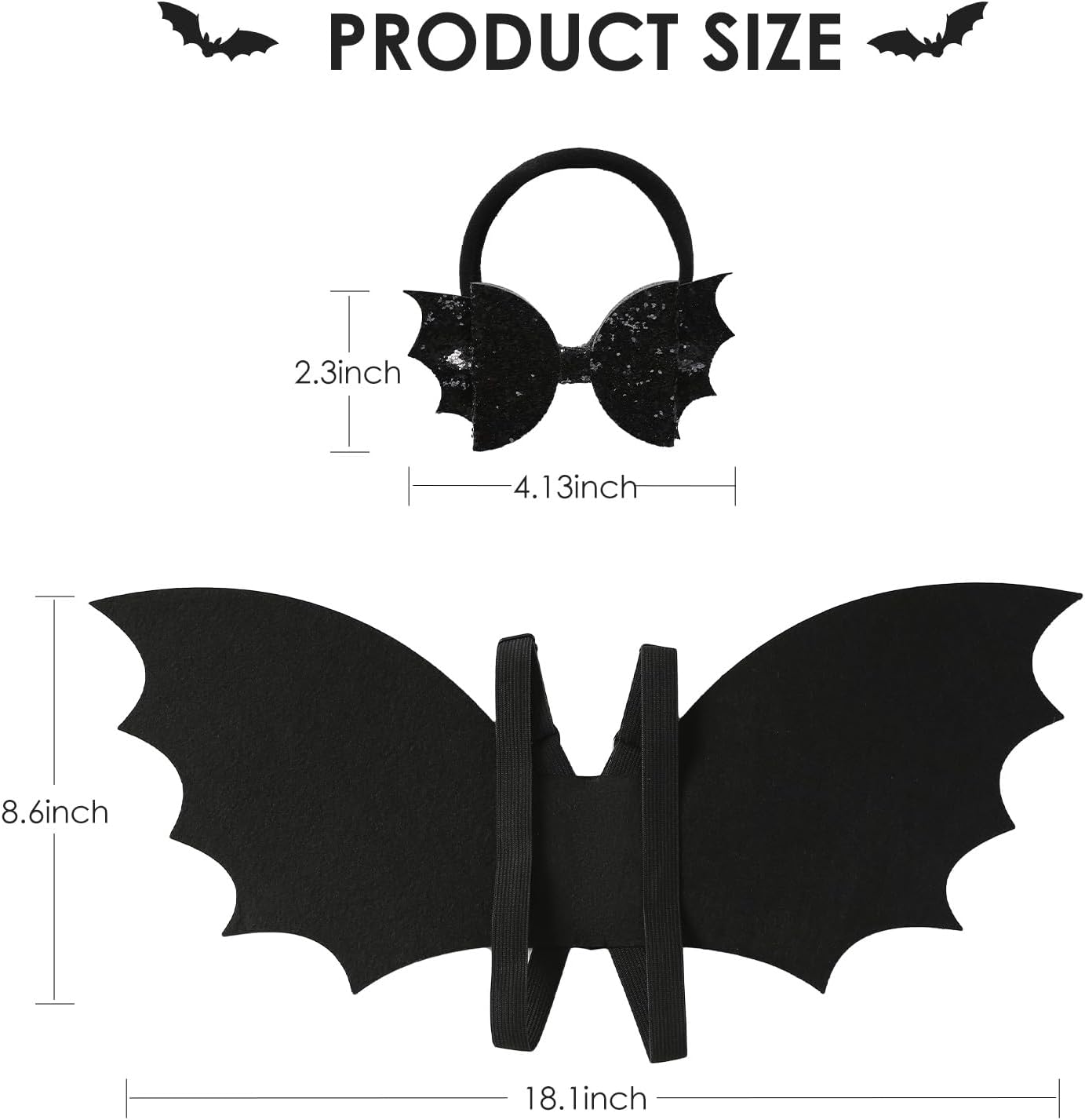 Perfect Halloween Costume for Babies - Black Bat Wing and Bow Headband