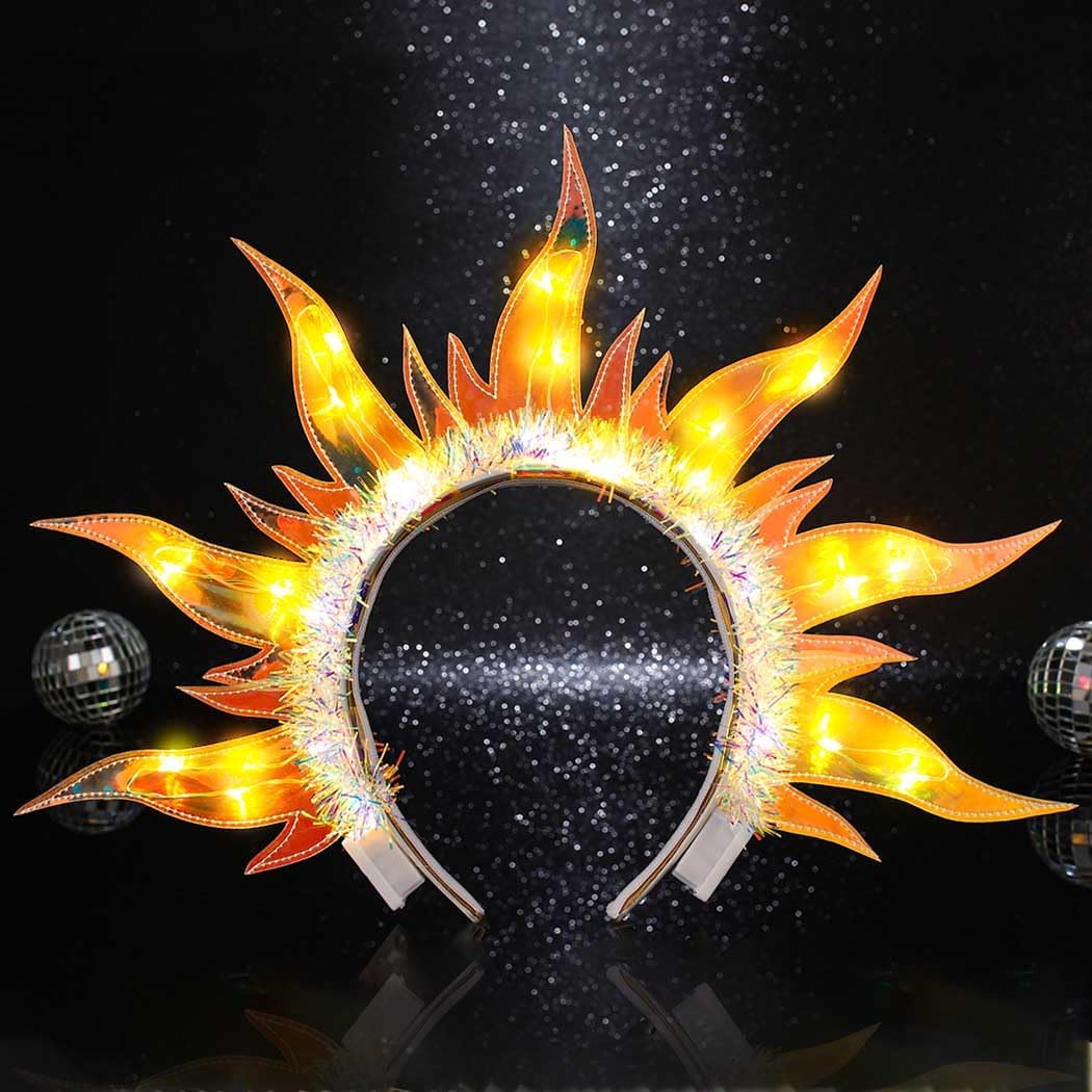 Yean Gold Flame Headband Party Costume