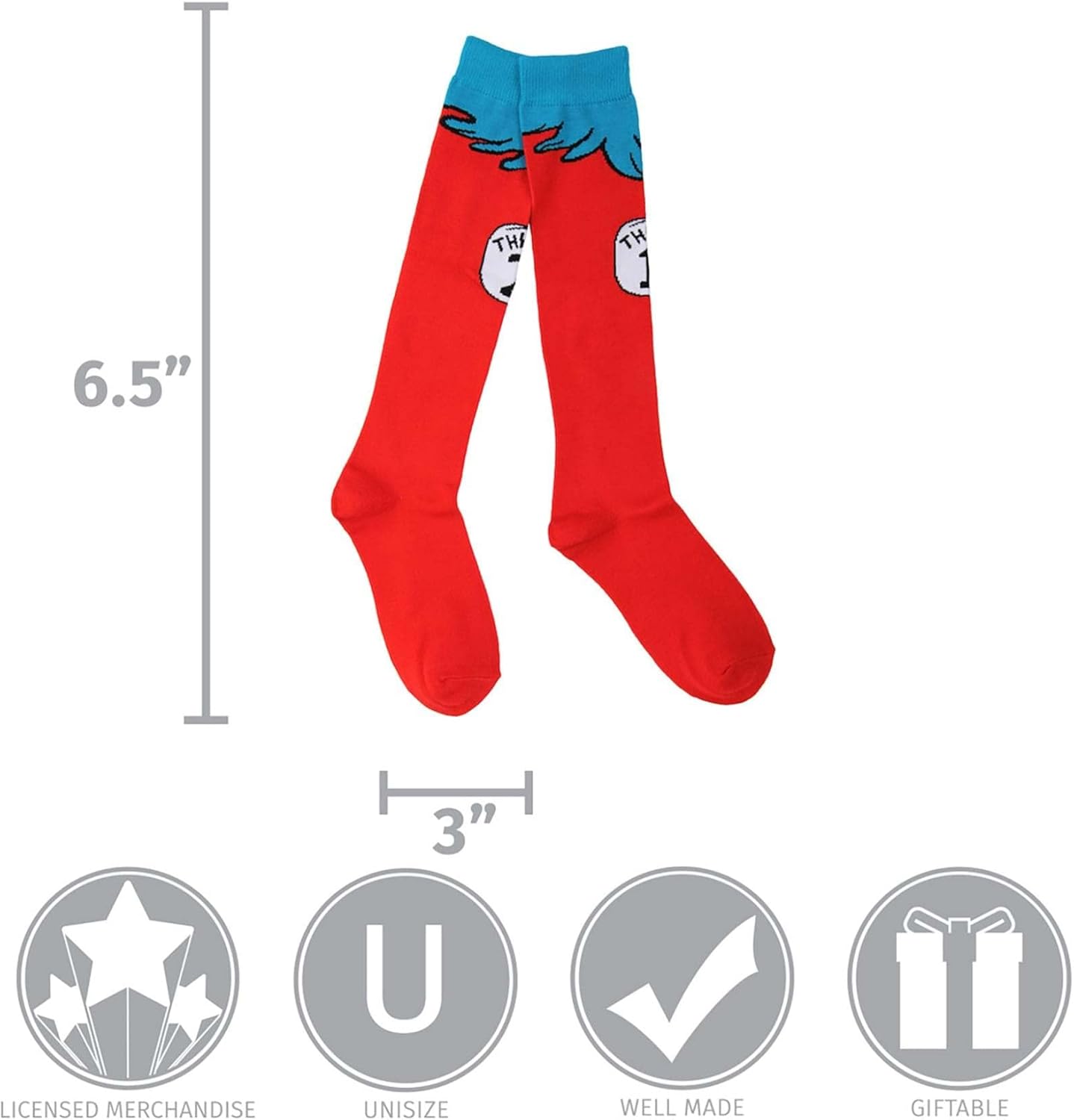 DDD Dr Seuss Thing 1 2 Socks for Kids