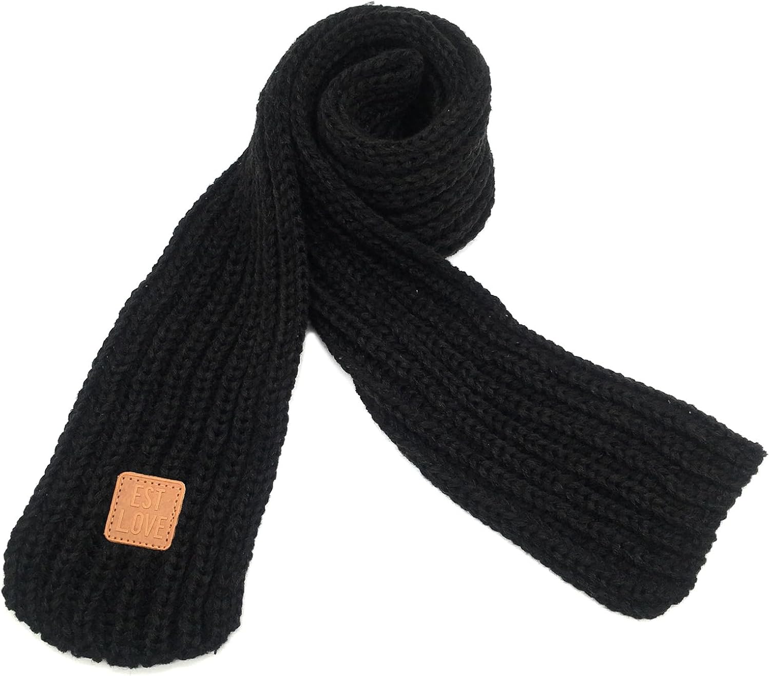 BEARUN Knit Kids Scarf - Solid Color Warm Soft