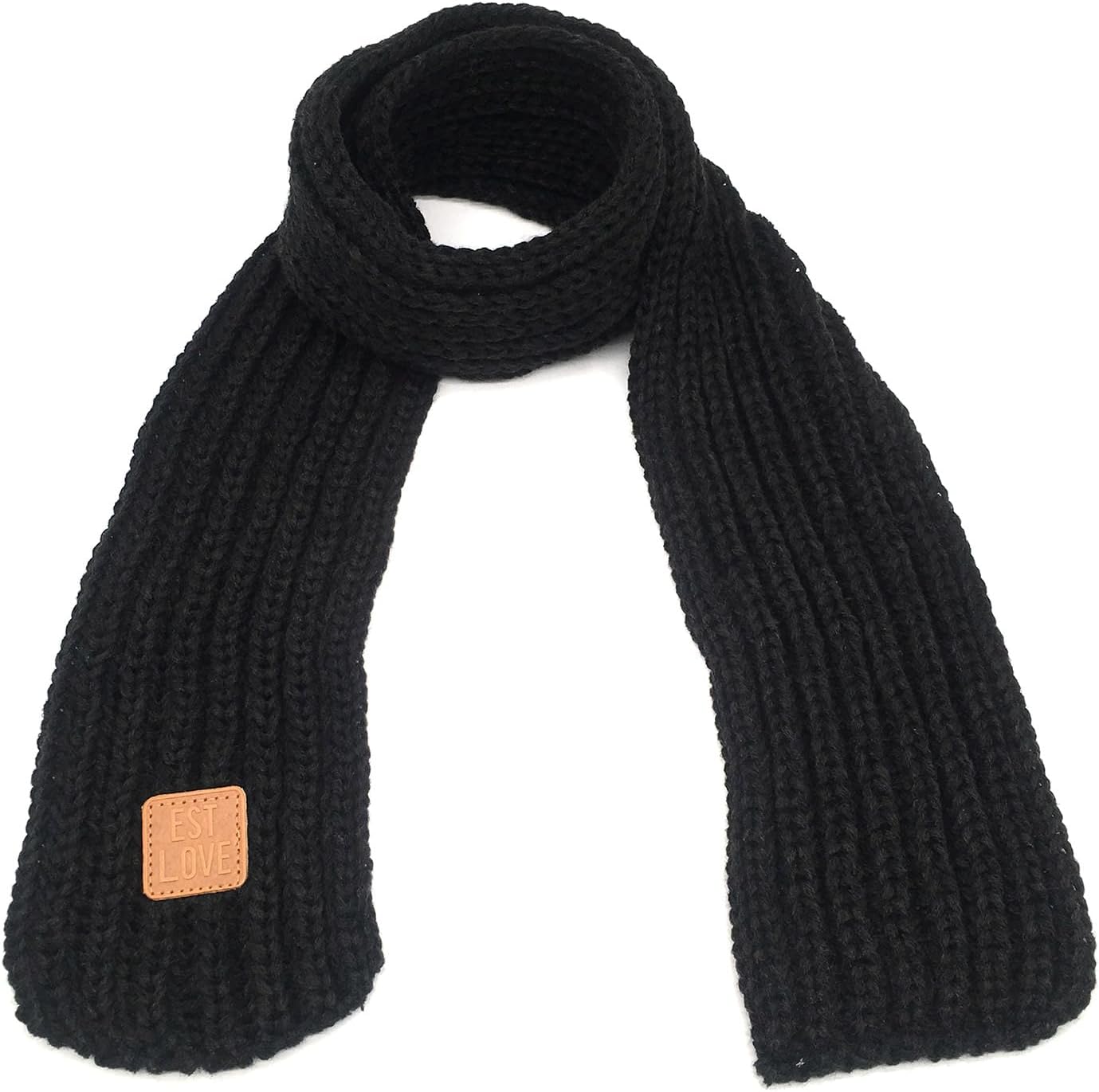 BEARUN Knit Kids Scarf - Solid Color Warm Soft