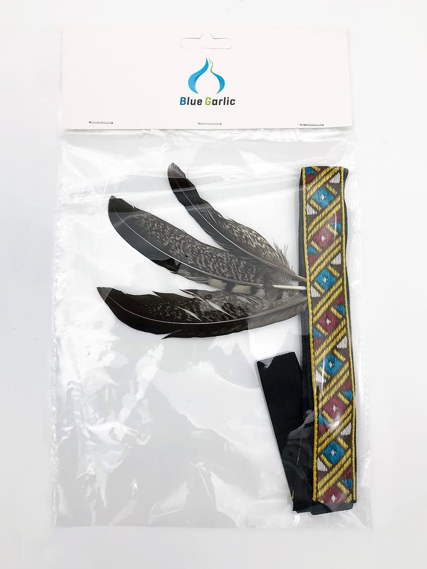 BLUE GARLIC Feather Headdress for Kids and Adults