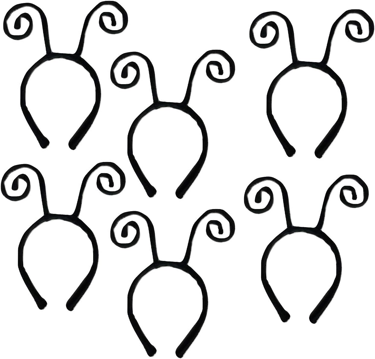 6-Piece Black Velvet Bug Antenna Headband for Kids Costume Accessories