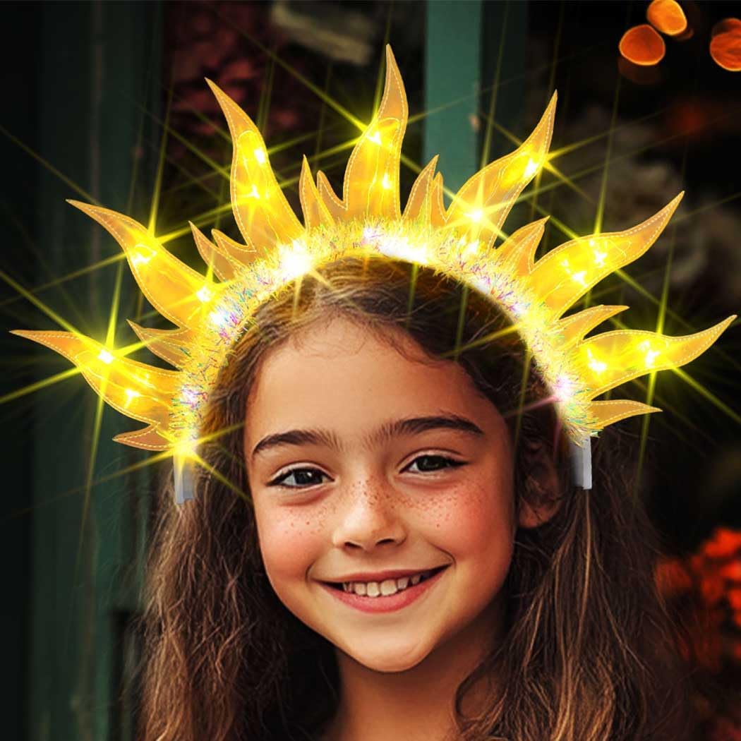 Yean Gold Flame Headband Party Costume
