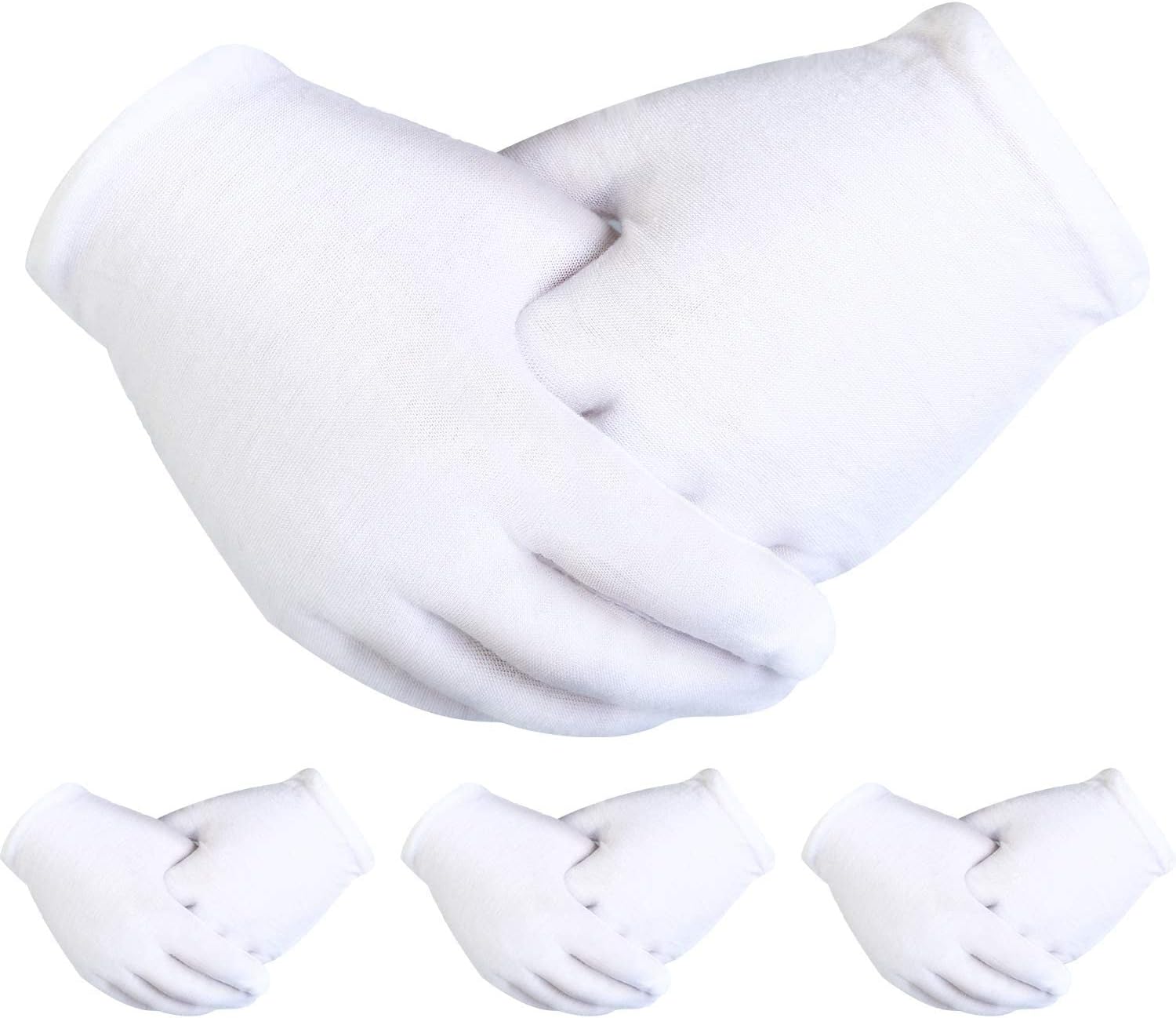 8-Piece Kids White Costume Gloves