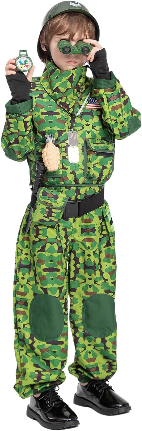 Mini Soldier Army Costume for Kids with Toy Accessories