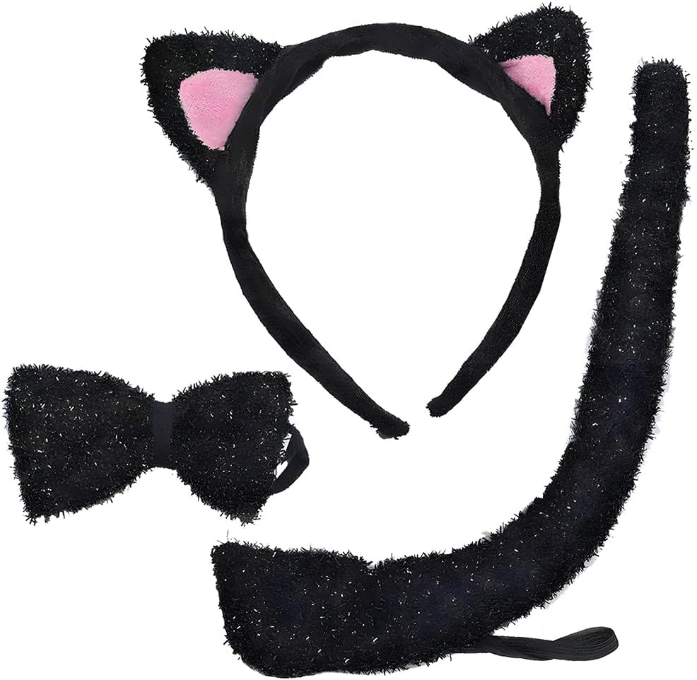 Adorable Kids Black Cat Costume Kit Girls Halloween Accessories
