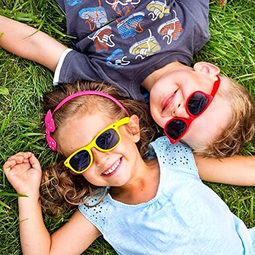 SUNOVELTIES 12-Pack Kids Vibrant Retro Sunglasses Perfect for Parties and Outfits