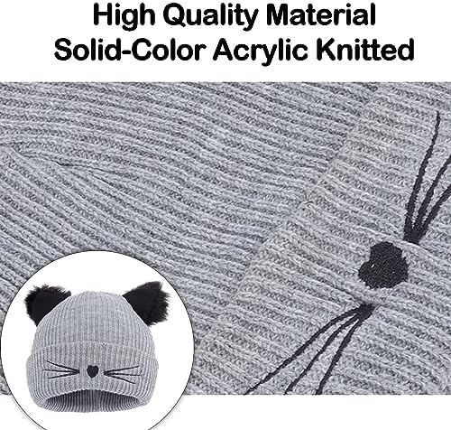 LiuSuper Women Cat Ears Beanie Hat