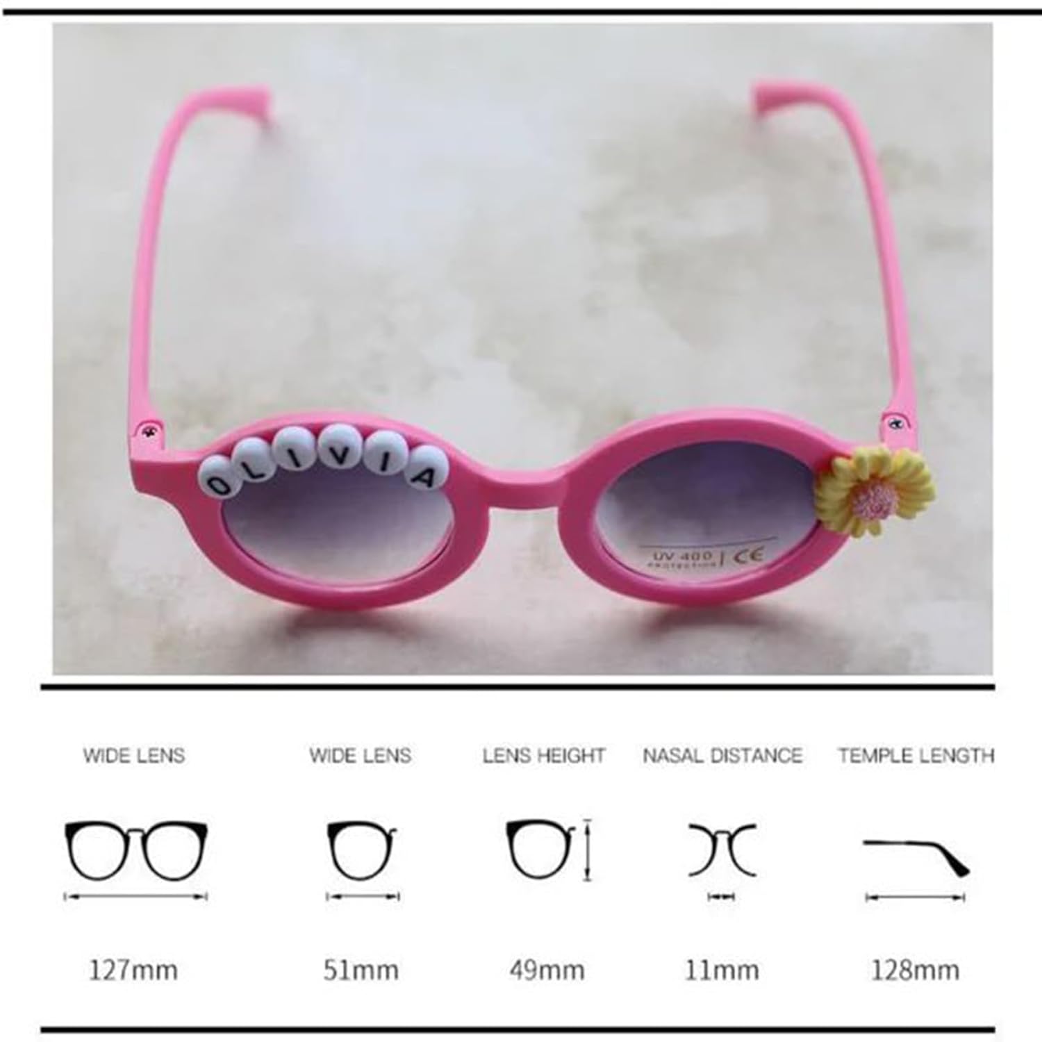 Personalized Kids Sunglasses Custom Name UV Protection