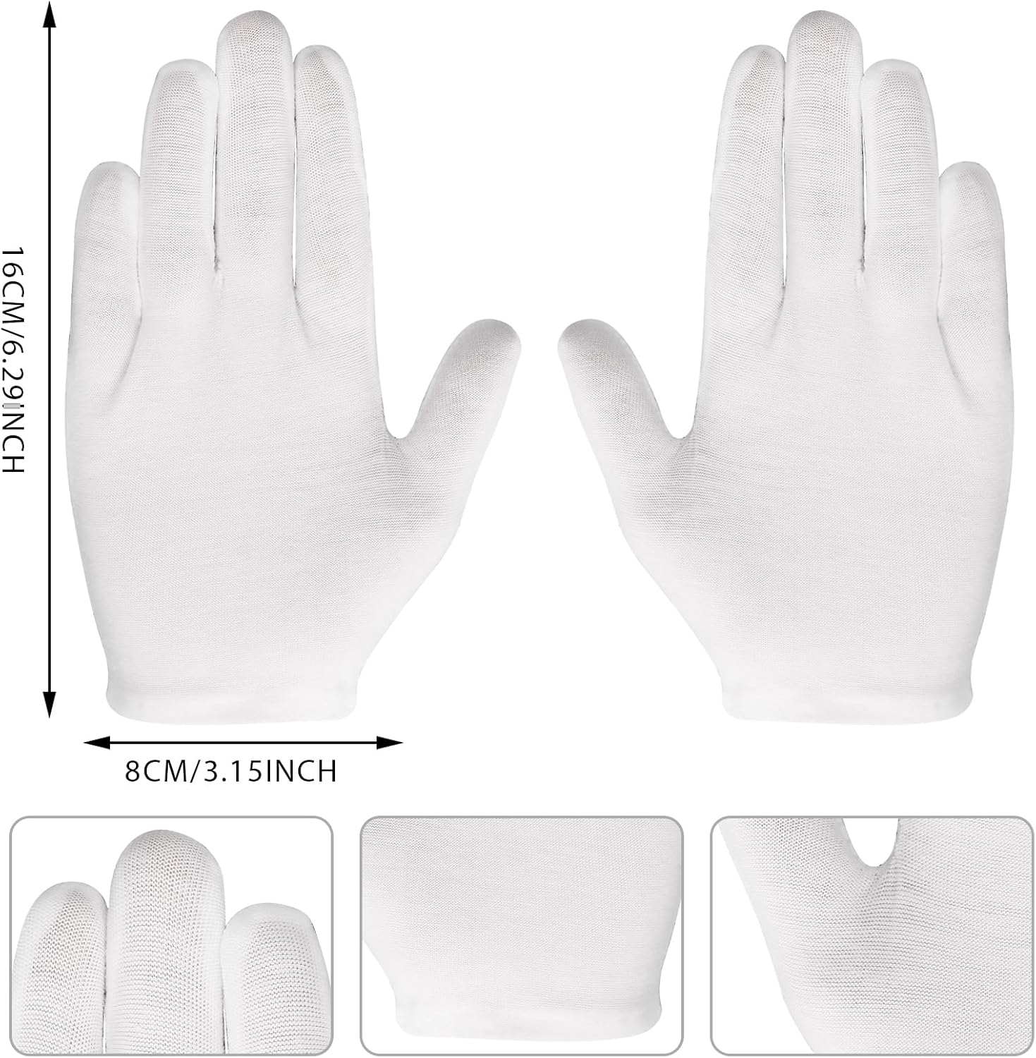 White Gloves for Kids - Stretchy Reliable