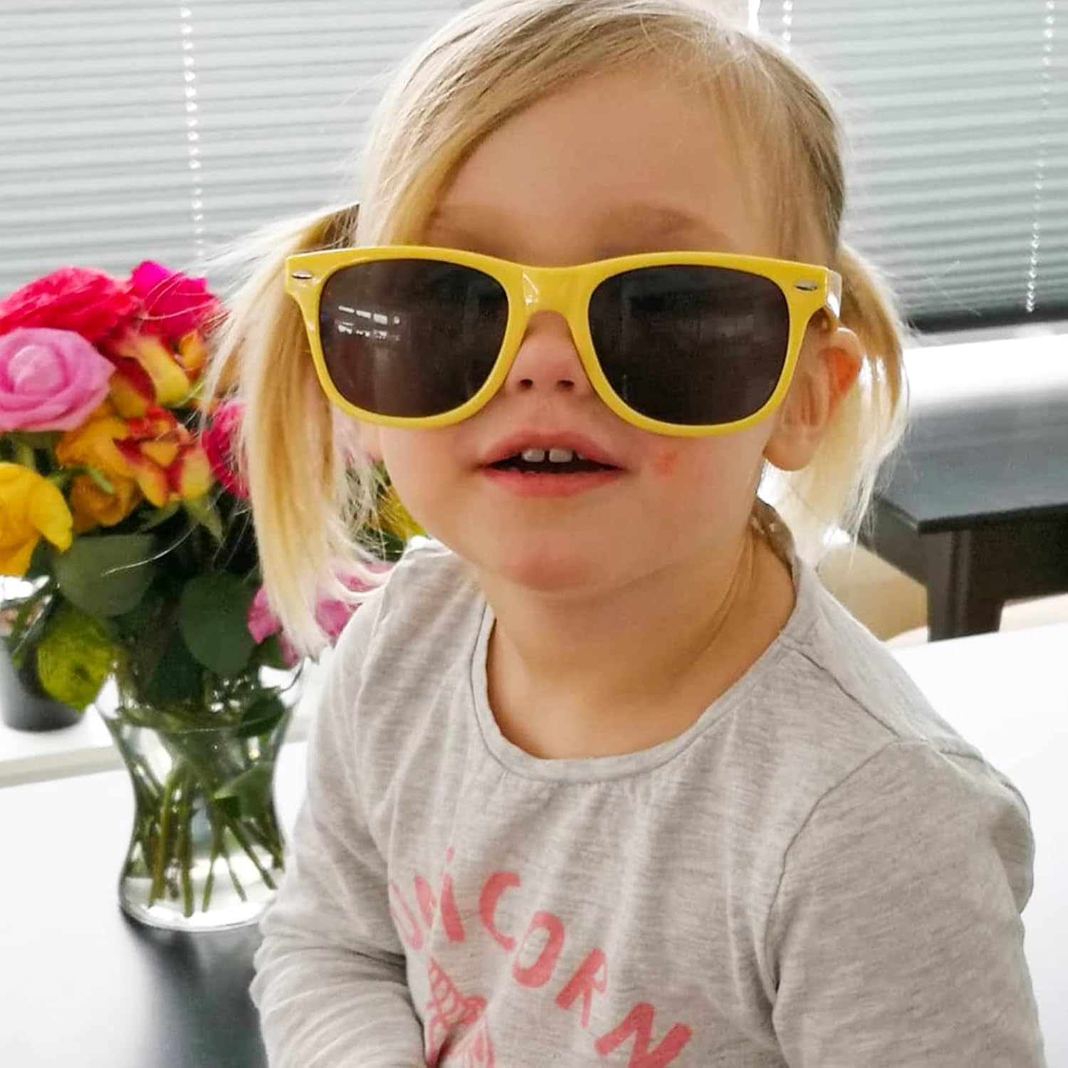 SUNOVELTIES 12-Pack Kids Vibrant Retro Sunglasses Perfect for Parties and Outfits