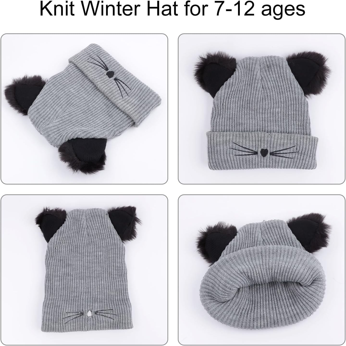 LiuSuper Women Cat Ears Beanie Hat