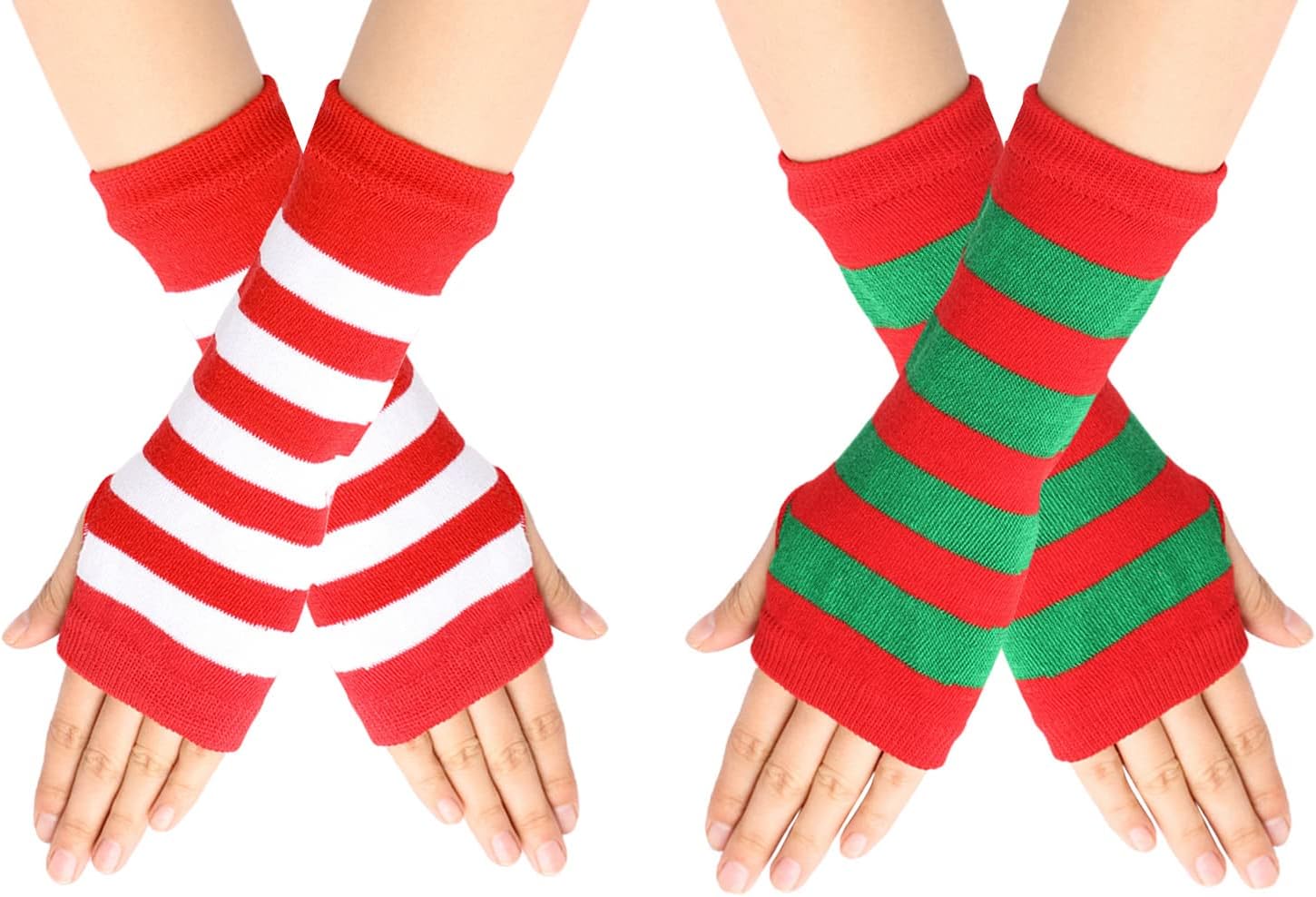 Striped and Rainbow Kids Gloves for Girls - Adorable and Cozy
