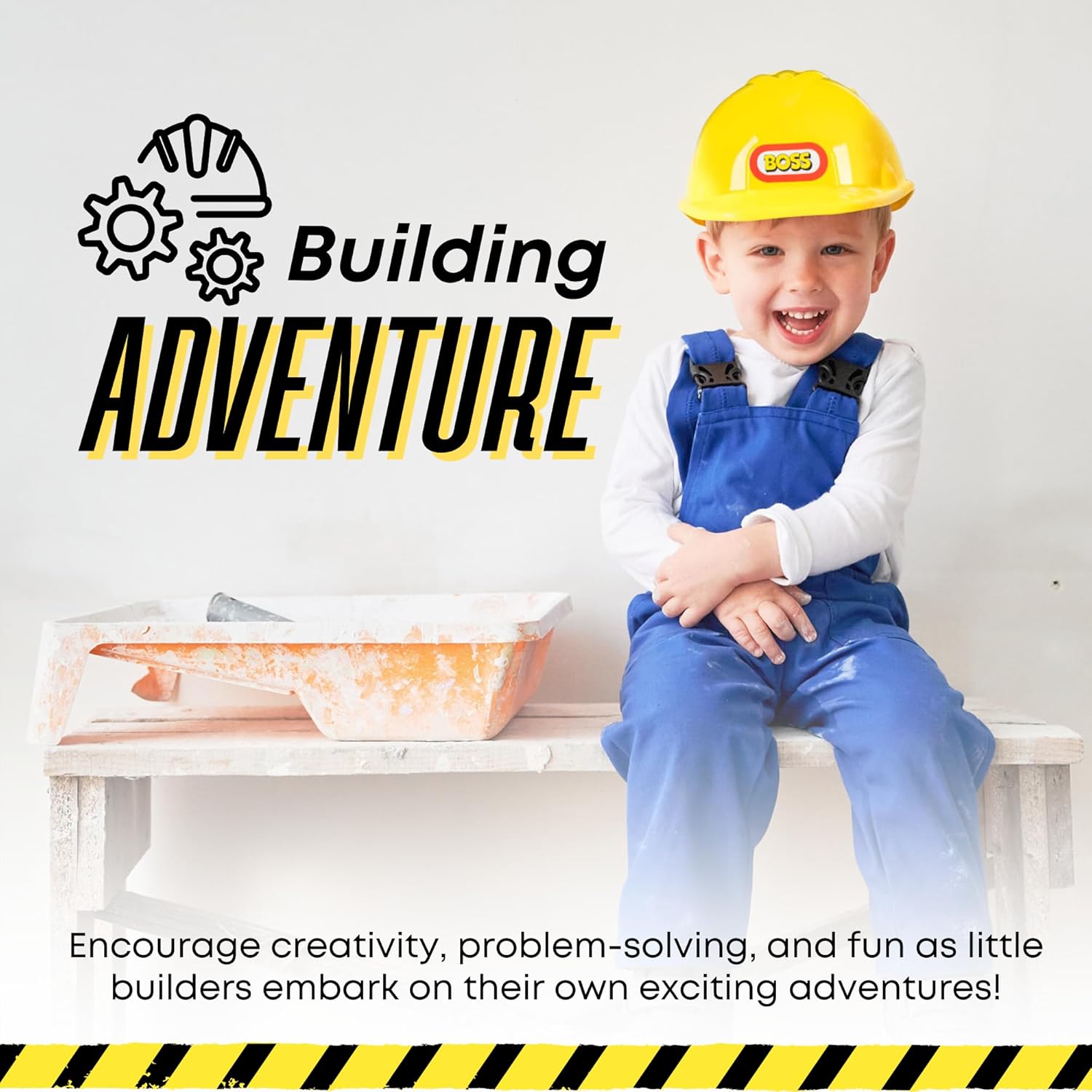 Dress Up America Kids Construction Hard Hat - Yellow Adjustable Helmet for Toddlers