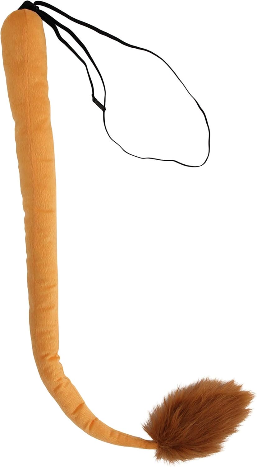 Deluxe Lion Plush Tail with Faux Fur and Adjustable Elastic Strap