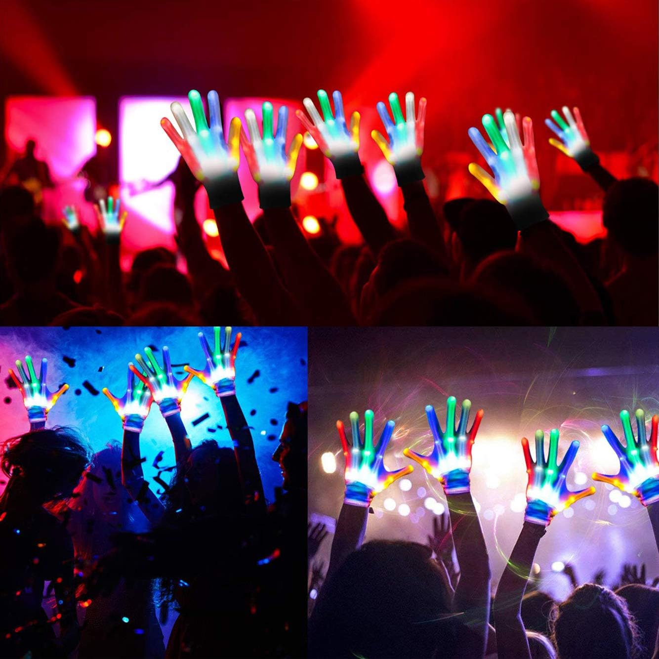 Glowing LED Gloves for Kids Halloween Christmas Birthday Gifts
